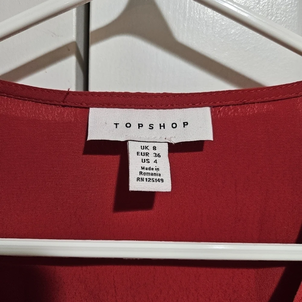 Topshop Tiffany Knot Minidress in Rust Size 4 - Picture 5 of 11